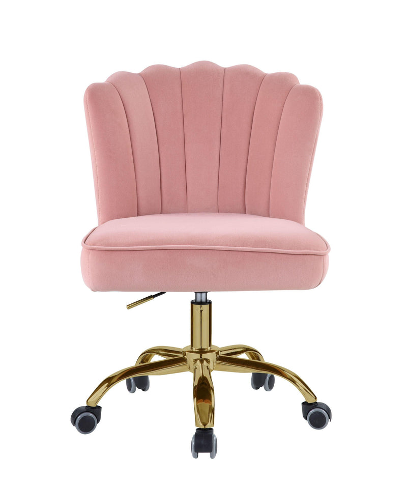 ACME Moyle Office Chair in Rose Quartz Velvet & Gold Finish OF00116 - Urban Living Furniture (Los Angeles, CA)