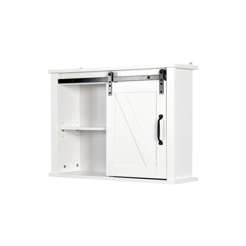 Bathroom Wall Cabinet with 2 Adjustable Shelves WoodenStorage Cabinet with a Barn Door 27.16x7.8x19.68 inch - Urban Living Furniture (Los Angeles, CA)