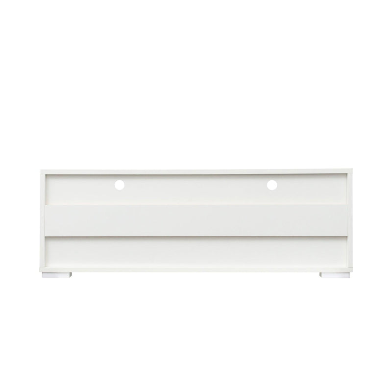 White TV cabinet has two drawers with dual end color-changing LED light strip - Urban Living Furniture (Los Angeles, CA)