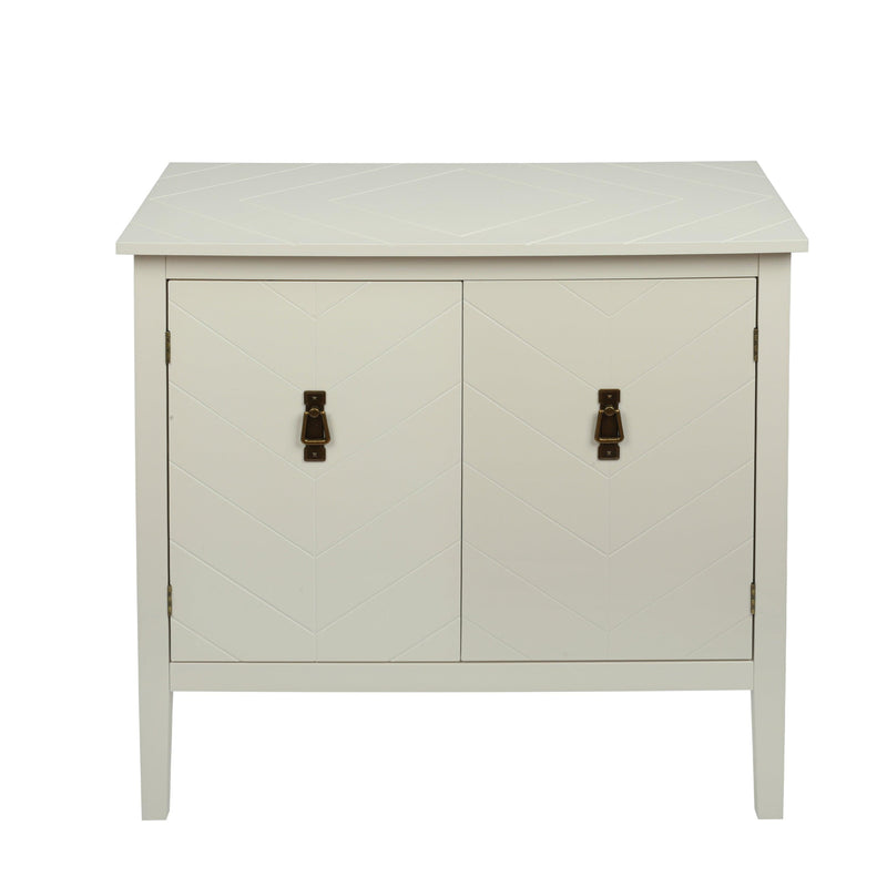 2 Door Wooden Cabinets, Off-white Wood Cabinet Vintage  Style Sideboard for Living Room Dining Room Office - Urban Living Furniture (Los Angeles, CA)