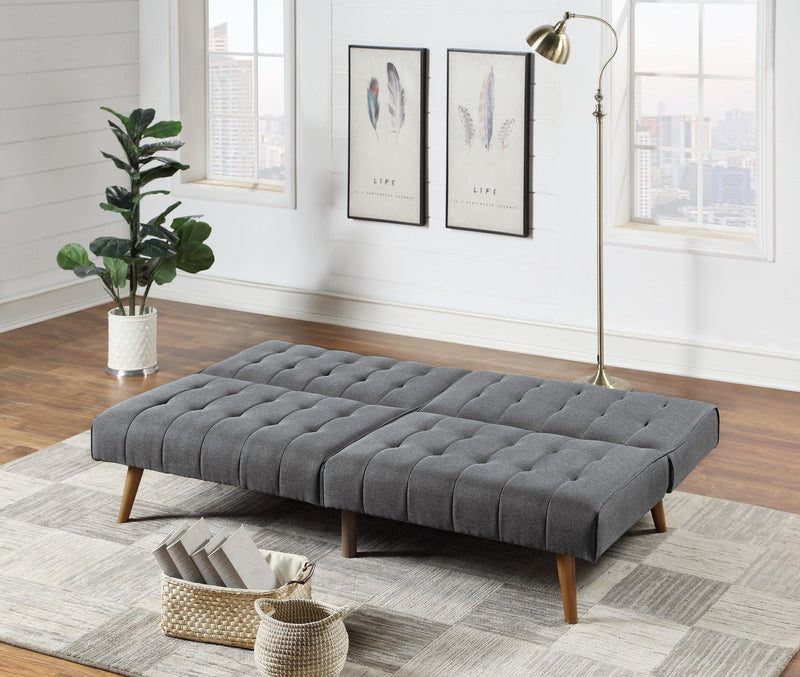 Blue GreyModern Convertible Sofa 1pc Set Couch Polyfiber Plush Tufted Cushion Sofa Living Room Furniture Wooden Legs - Urban Living Furniture (Los Angeles, CA)