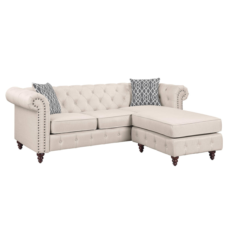 ACME Waldina Reversible Sectional Sofa  in Beige Fabric LV00643 - Urban Living Furniture (Los Angeles, CA)