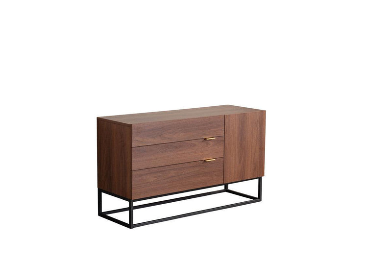 Roscoe Walnut Brown Wood TV Stand Console Table
