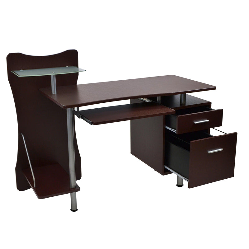 Techni Mobili Stylish Computer Desk withStorage, Chocolate - Urban Living Furniture (Los Angeles, CA)