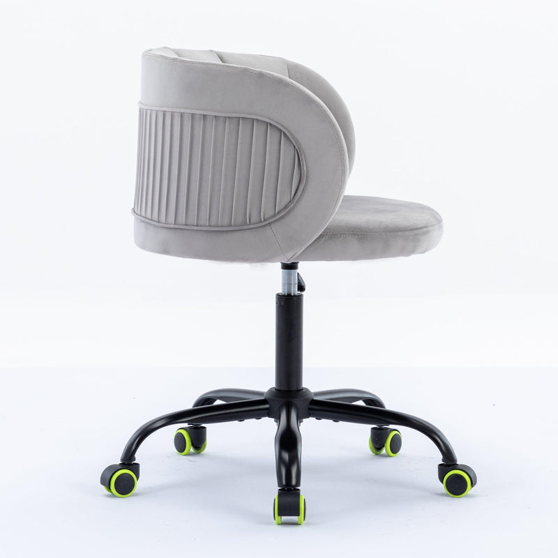 Zen Zone Velvet Leisure office chair, suitable for study and office, can adjust the height, can rotate 360 degrees, with pulley，Grey - Urban Living Furniture (Los Angeles, CA)