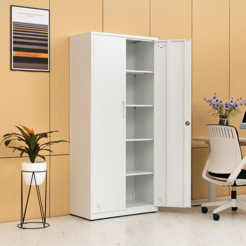 HighStorage Cabinet with 2 Doors and 4 Partitions to Separate 5Storage Spaces, Home/ Office Design