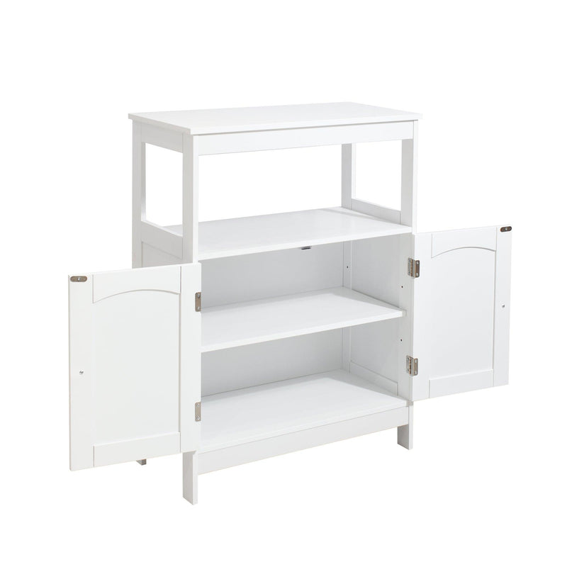 FloorStorage Cabinet, Wooden FreeStandingStorage Organizer with 2 Doors and Shelves for Bathroom, living Room, White - Urban Living Furniture (Los Angeles, CA)