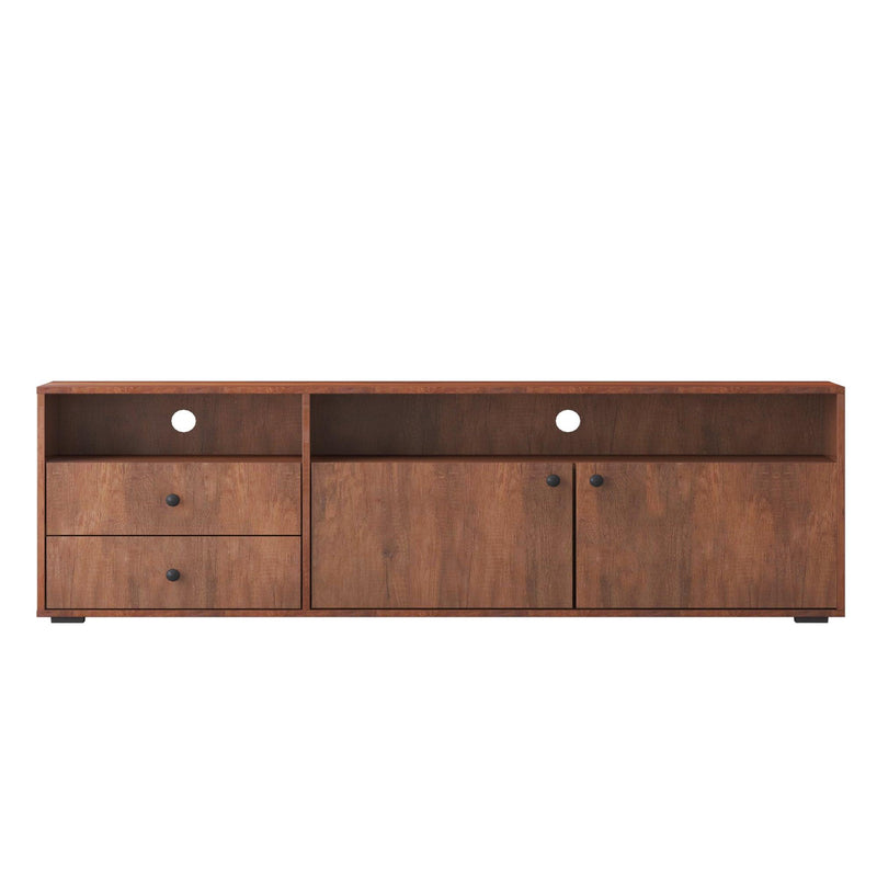 62.99 "Modern style multi-storage dark brown slide rail TV cabinet