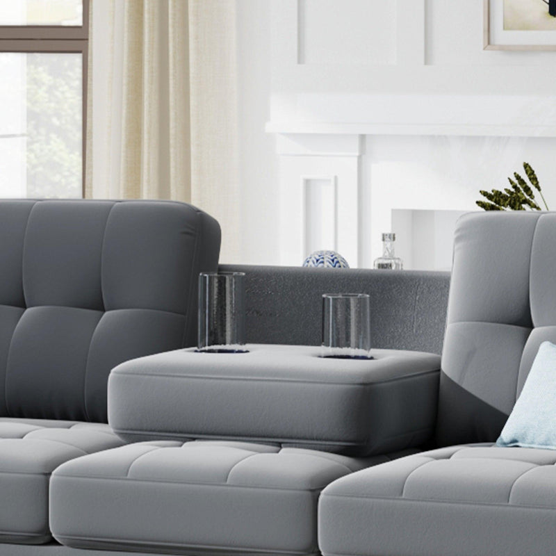 Sectional Sofa with Reversible Chaise Lounge, L-Shaped Couch withStorage Ottoman and Cup Holders - Urban Living Furniture (Los Angeles, CA)