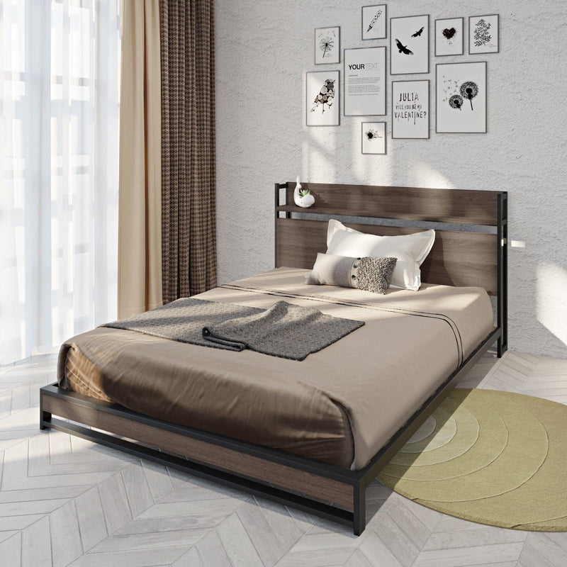 Platform Queen Bed with Socket, Fast Assemble Design - Urban Living Furniture (Los Angeles, CA)