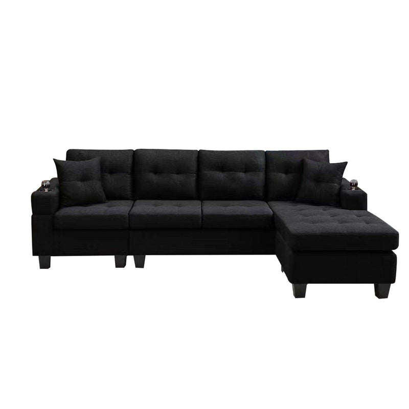 right sectional sofa with footrest, convertible corner sofa with armrestStorage, living room and apartment sectional sofa, right chaise longue and grey - Urban Living Furniture (Los Angeles, CA)