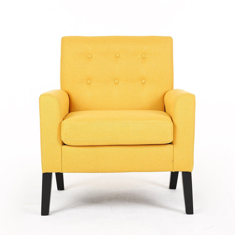 Fabric Accent Chair for Living Room, Bedroom Button Tufted Upholstered Comfy Reading Accent Chairs Sofa (Yellow) - Urban Living Furniture (Los Angeles, CA)