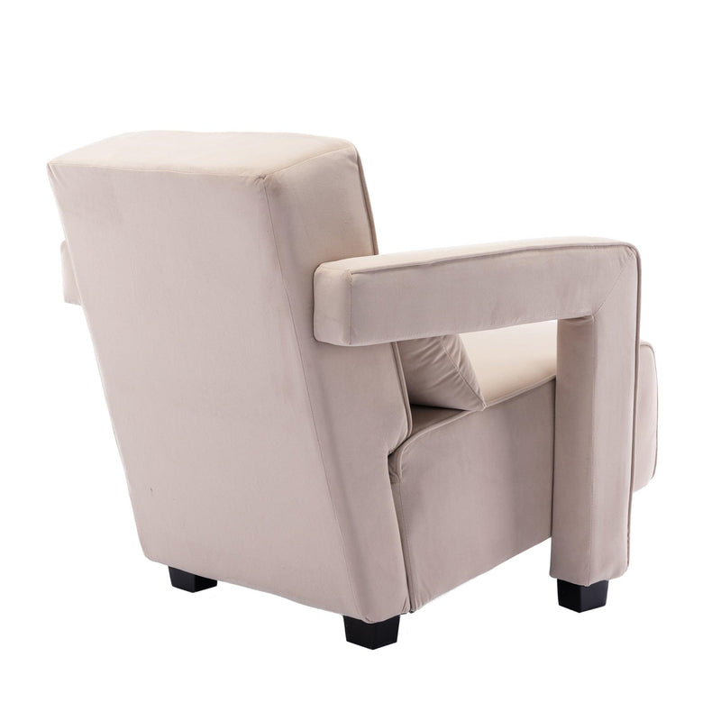 Modern  Velvet Open Back Upholstered Armchair with Pillow - Urban Living Furniture (Los Angeles, CA)