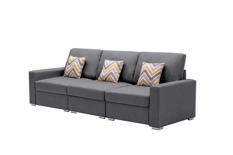 Nolan Gray Linen Fabric Sofa with Pillows and Interchangeable Legs - Urban Living Furniture (Los Angeles, CA)