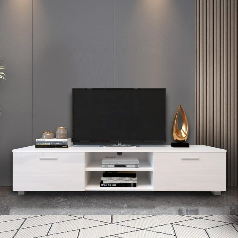 White TV Stand for 70 Inch TV Stands, Media Console Entertainment Center Television Table, 2Storage Cabinet with Open Shelves for Living Room Bedroom - Urban Living Furniture (Los Angeles, CA)