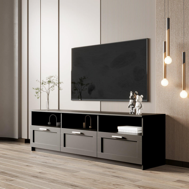 BlackModern minimalist TV cabinet 80 inch TV stand, open locker Living Room Bedroom - Urban Living Furniture (Los Angeles, CA)