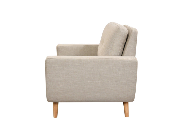 41”Linen Fabric Accent Chair, Mid CenturyModern Armchair for Living Room, Bedroom Button Tufted Upholstered Comfy Reading Accent Sofa Chairs, Beige - Urban Living Furniture (Los Angeles, CA)