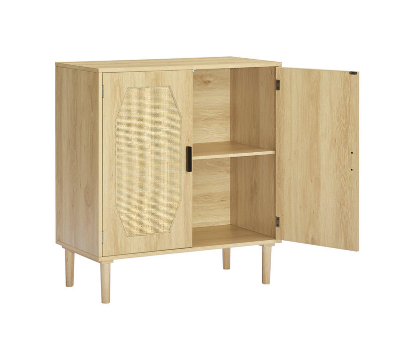 KitchenStorage cabinets with rattan decorative doors, buffets, wine cabinets, dining rooms, hallways, cabinet console tables, （Natural，31.5''LX 15.8''WX 34.6"H）.