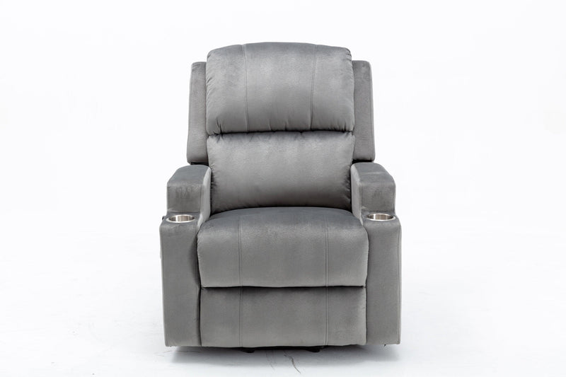 Electric Lift Recliner for the Elderly with Massage Therapy and Heat, Power Lift Chair, with 2 Cupholders, Sofa sSuitable for Living Room& Bed Room, Grey - Urban Living Furniture (Los Angeles, CA)