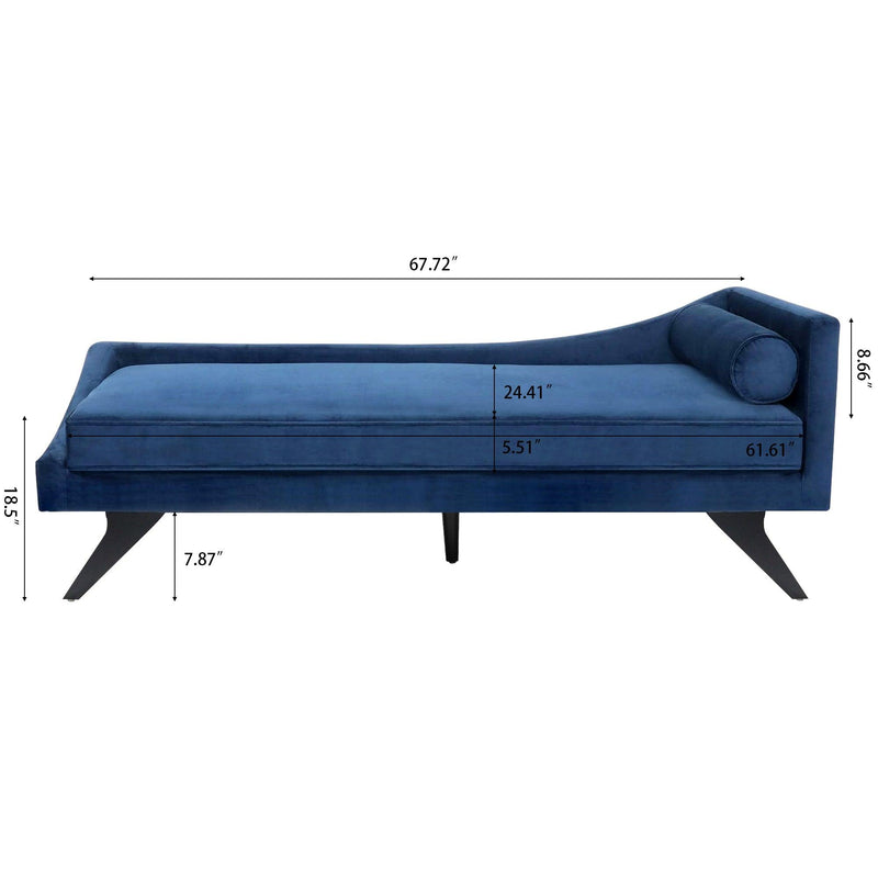 Right Square Arm Reclining Chaise Lounge