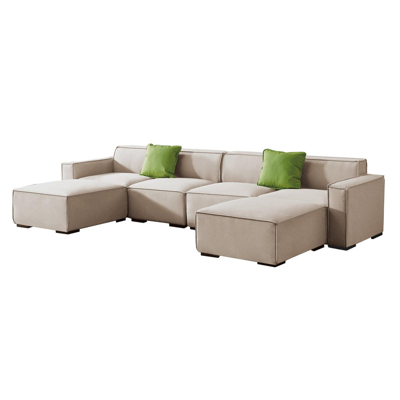 Modular U Shape Sectional Fabric Sofa (Beige) - Urban Living Furniture (Los Angeles, CA)