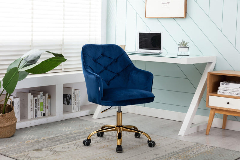 Velvet Swivel Shell Chair for Living Room ,Office chair ,Modern Leisure Arm Chair Navy - Urban Living Furniture (Los Angeles, CA)