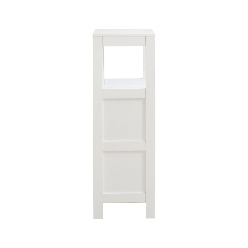White Floor Cabinet with 2 Drawer WoodenStorage Cabinet Multifunctional BathroomStorage Organizer Rack Stand