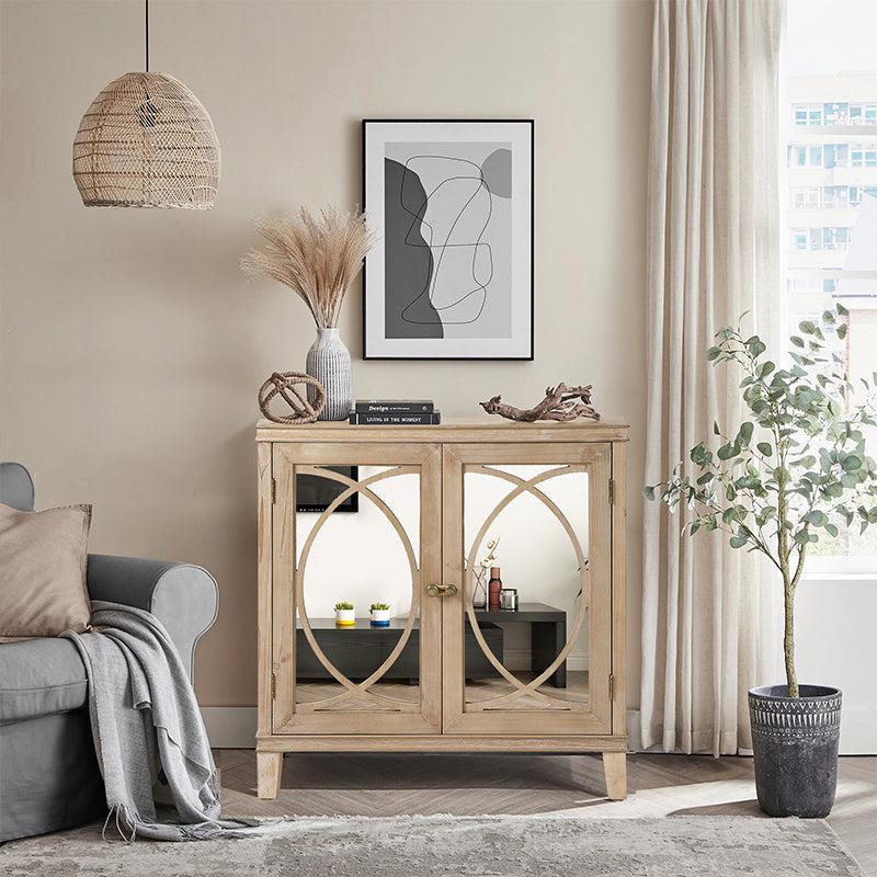 2 Door Wooden Cabinets,Classics Nature Wood Colour  Wood Cabinet Vintage Style Sideboard for Living Room Dining Room - Urban Living Furniture (Los Angeles, CA)