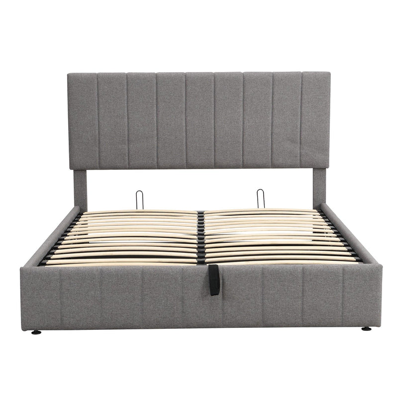 Queen size Upholstered Platform bed with a HydraulicStorage System - Gray - Urban Living Furniture (Los Angeles, CA)