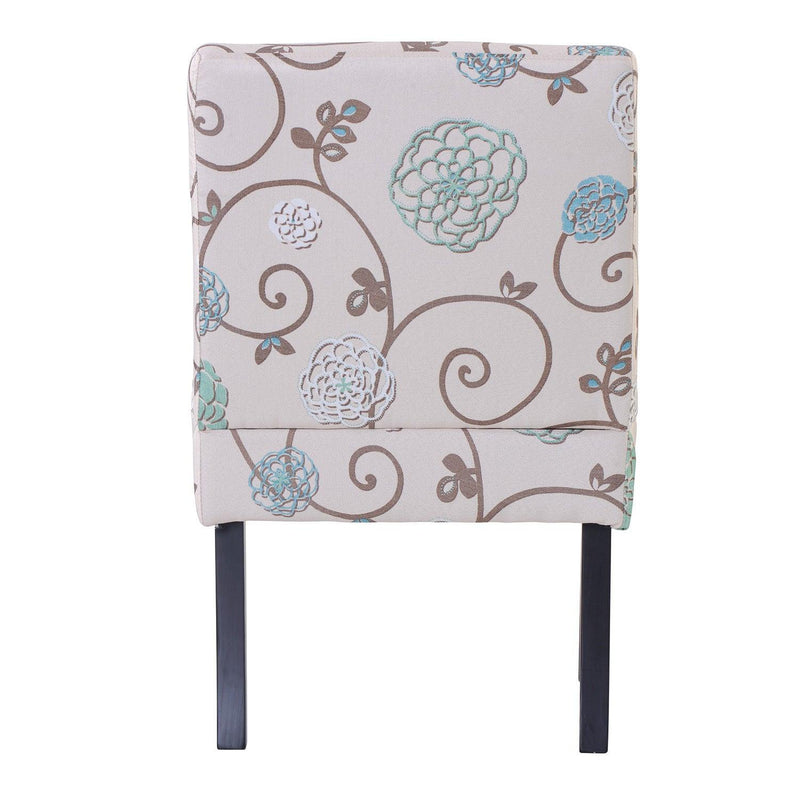 Upholstered Accent Armless Living Room Chair Set of 2 (Beige/Floral)