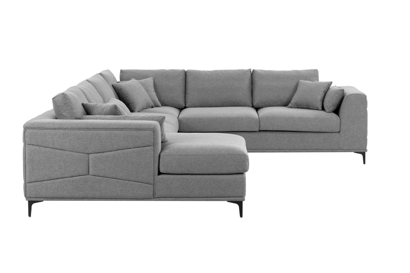 Large Sectional Sofa,145"(L)x117"(W) Classic Look with Tufted Pattern on Outer Armrest and Back, Grey - Urban Living Furniture (Los Angeles, CA)