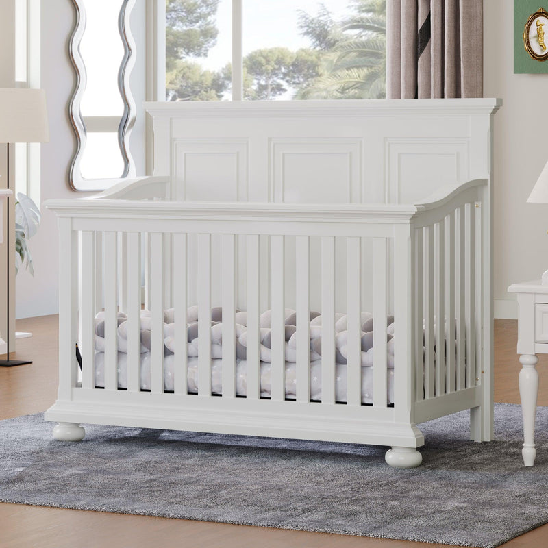 Traditional Farmhouse Style 4-in-1 Full Size Convertible Baby Crib - Converts to Toddler Bed, Daybed and Full-Size Bed, White