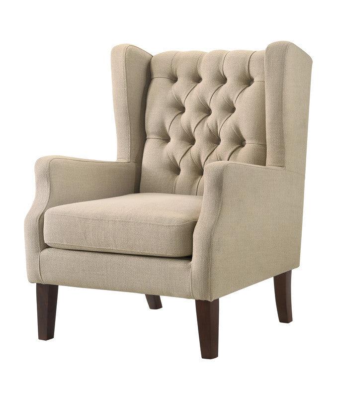 Irwin Beige Linen Button Tufted Wingback Chair - Urban Living Furniture (Los Angeles, CA)