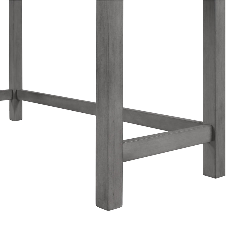 4-Piece Counter Height Table Set with Socket and Fabric Padded Stools, Gray - Urban Living Furniture (Los Angeles, CA)