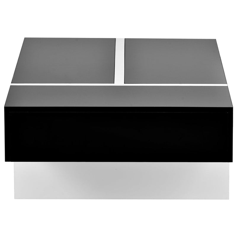 Contemporary Rectangle Design Living Room Furniture,Modern High Gloss Surface Cocktail Table, Center Table for Sofa or Upholstered Chairs，45.2*25.5*13.7in, Black - Urban Living Furniture (Los Angeles, CA)