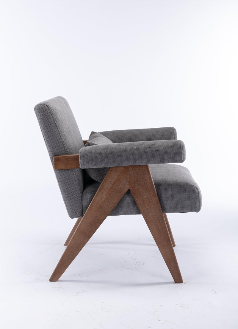 Accent chair, KD rubber wood legs with Walnut finish. Fabric cover the seat. With a cushion.Grey - Urban Living Furniture (Los Angeles, CA)