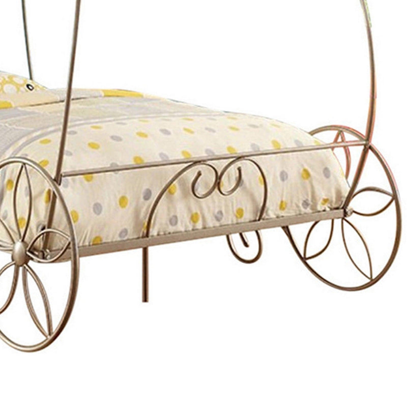 Princess Full Size Bed In Metallic frame, Champagne Gold