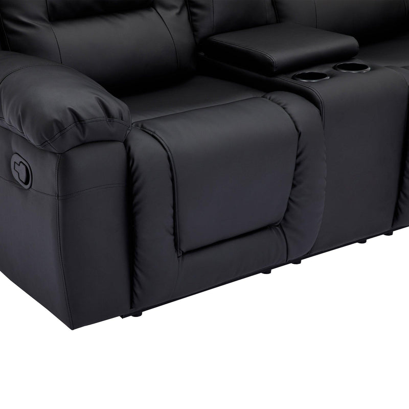 Home Theater Seating Manual Recliner, PU Leather Reclining Loveseat for Living Room - Urban Living Furniture (Los Angeles, CA)