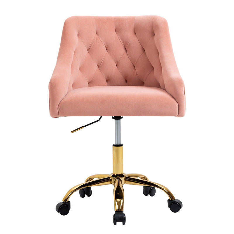 Modern Velvet Office Task Chair Height Adjustable 360° Swivel Upholstered Computer Task Chair with Wheels for Study Room Living Room Bedroom - Urban Living Furniture (Los Angeles, CA)