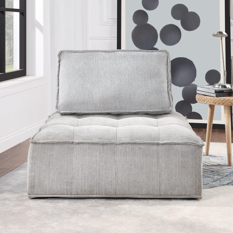 Upholstered Seating Armless Accent Chair 41.3*41.3*32.8 Inch Oversized Leisure Sofa Lounge Chair Lazy Sofa Barrel Chair for Living Room Corner Bedroom Office, Linen, Gray - Urban Living Furniture (Los Angeles, CA)