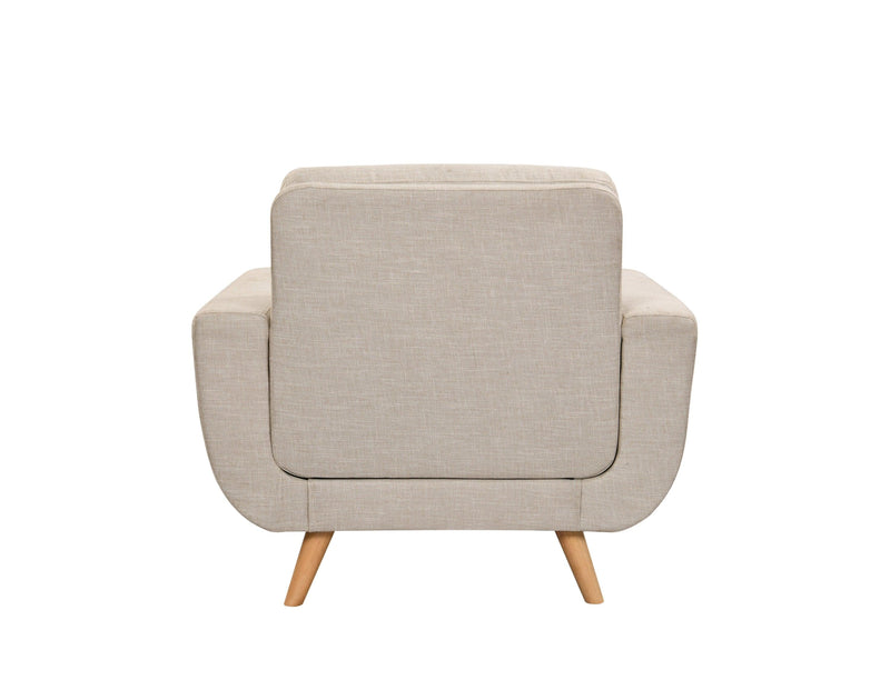 41”Linen Fabric Accent Chair, Mid CenturyModern Armchair for Living Room, Bedroom Button Tufted Upholstered Comfy Reading Accent Sofa Chairs, Beige - Urban Living Furniture (Los Angeles, CA)