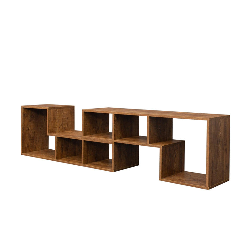 Double L-Shaped TV Stand，Display Shelf ，Bookcase for Home Furniture,Walnut - Urban Living Furniture (Los Angeles, CA)