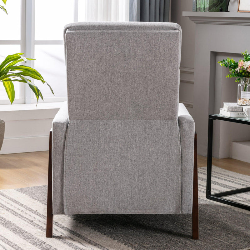 Wood-Framed Upholstered Recliner Chair Adjustable Home Theater Seating with Thick Seat Cushion and BackrestModern Living Room Recliners，Gray - Urban Living Furniture (Los Angeles, CA)