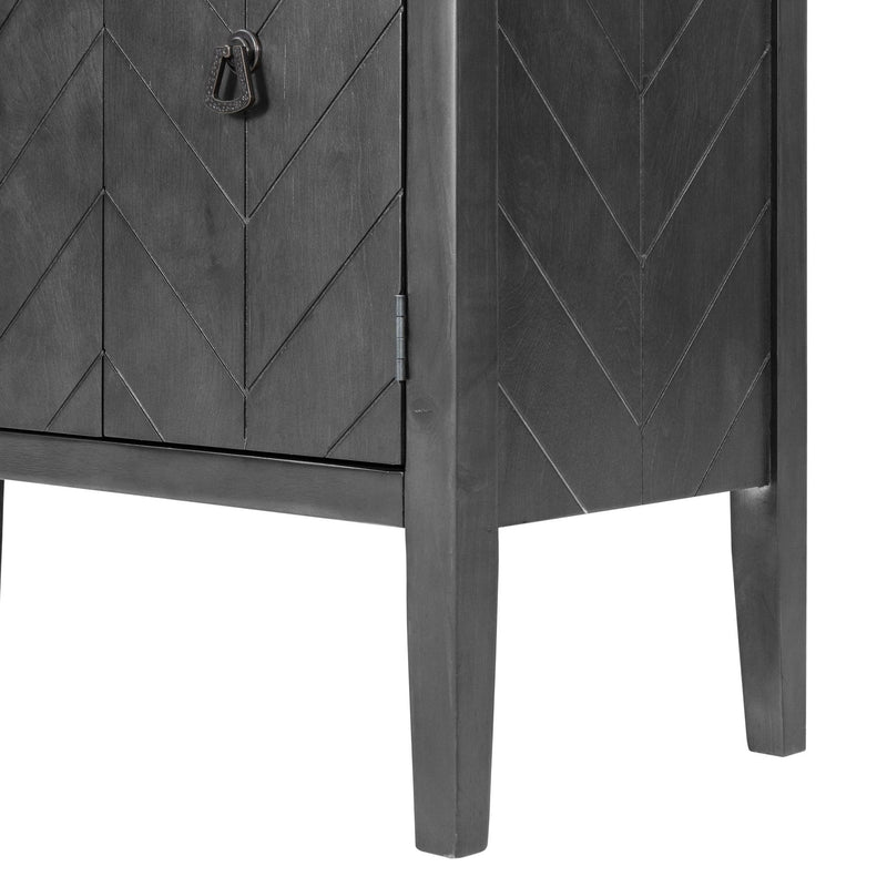 AccentStorage Cabinet Wooden Cabinet with Adjustable Shelf, Antique Gray, Entryway, Living Room, Bedroom - Urban Living Furniture (Los Angeles, CA)