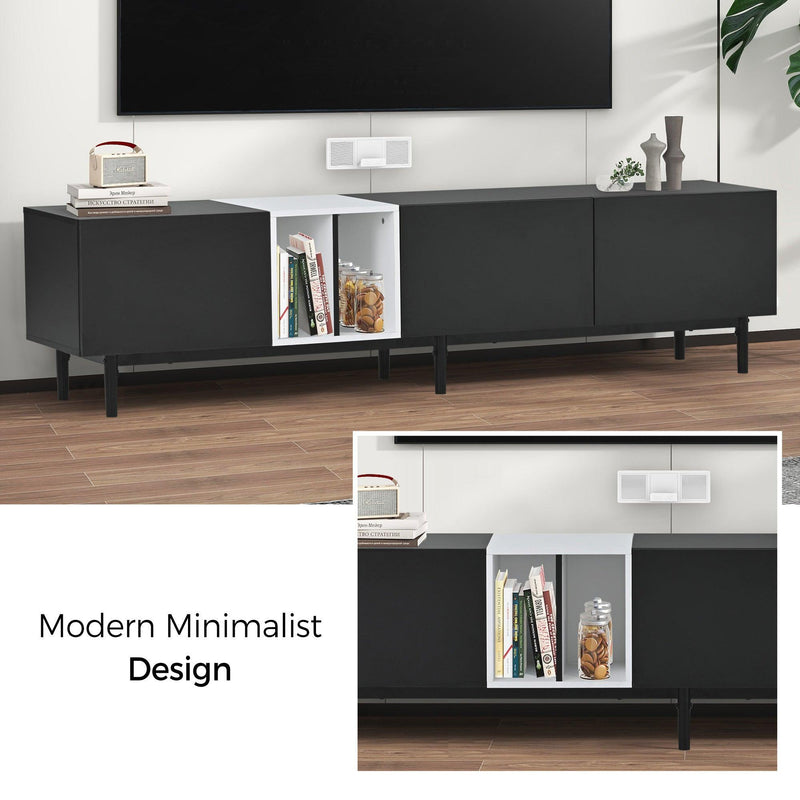 Modern TV Stand for 80’’ TV with 3 Doors, Media Console Table, Entertainment Center with LargeStorage Cabinet for Living Room, Bedroom - Urban Living Furniture (Los Angeles, CA)