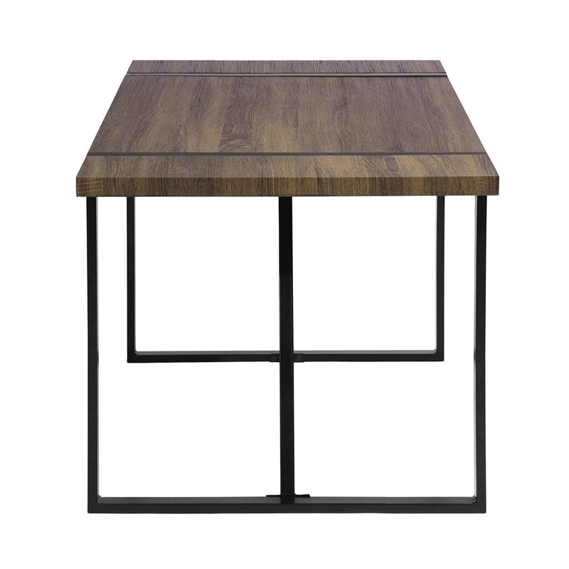 55.1"W x 31.5"D x 29.9"H Industrial Rectangular Dining Table, Walnut & Black