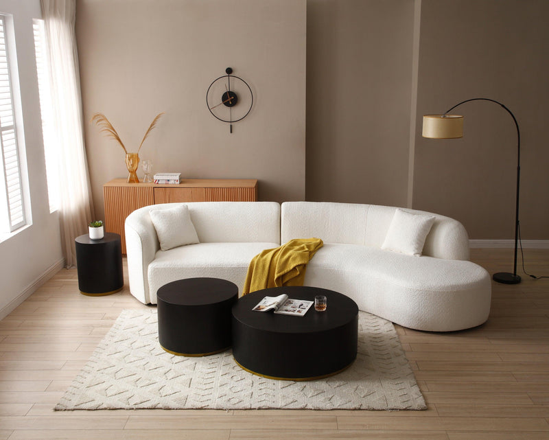 Round Coffee Table side Table for Living Room Fully Assembled Black - Urban Living Furniture (Los Angeles, CA)