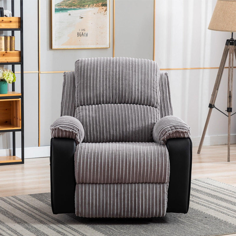 Grey Fabric Recliner Chair  Theater Single Recliner Thick Seat and Backrest, suitable for living room, side bags Electric sofa chair, electric remote control.The angle can adjust freely - Urban Living Furniture (Los Angeles, CA)