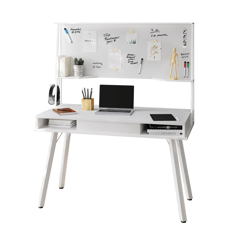 Techni Mobili Study Computer Desk withStorage & Magnetic Dry Erase White Board, White - Urban Living Furniture (Los Angeles, CA)