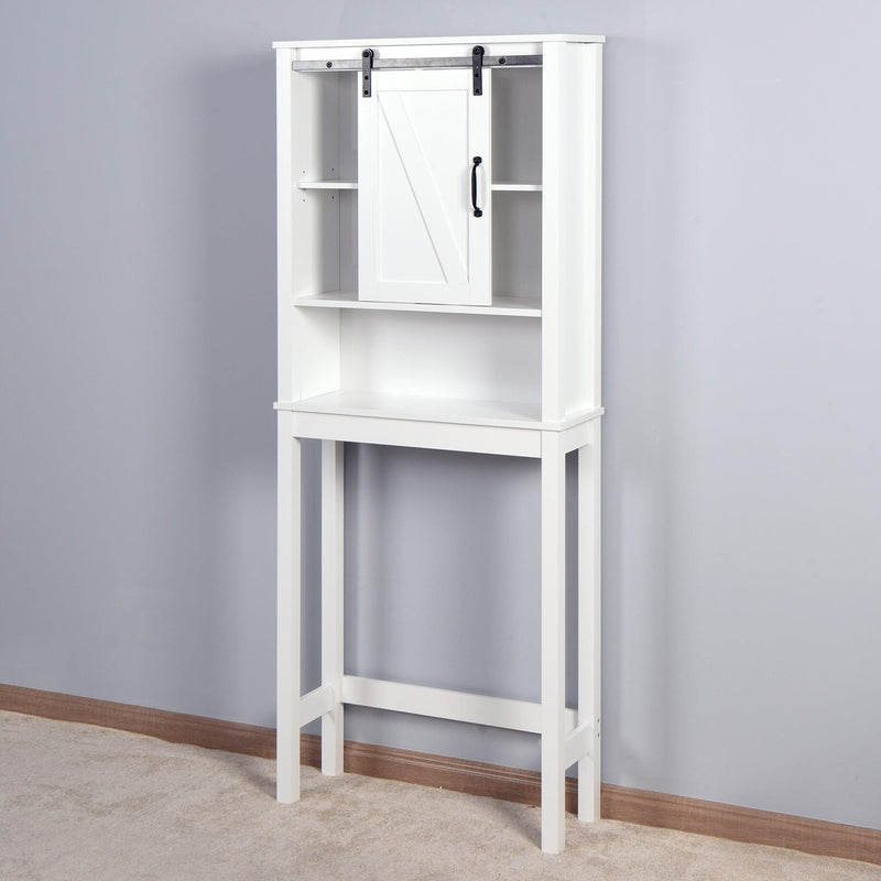 Over-the-ToiletStorage Cabinet, Space-Saving Bathroom Cabinet, with Adjustable Shelves and A Barn Door 27.16 x 9.06 x 67 inch - Urban Living Furniture (Los Angeles, CA)